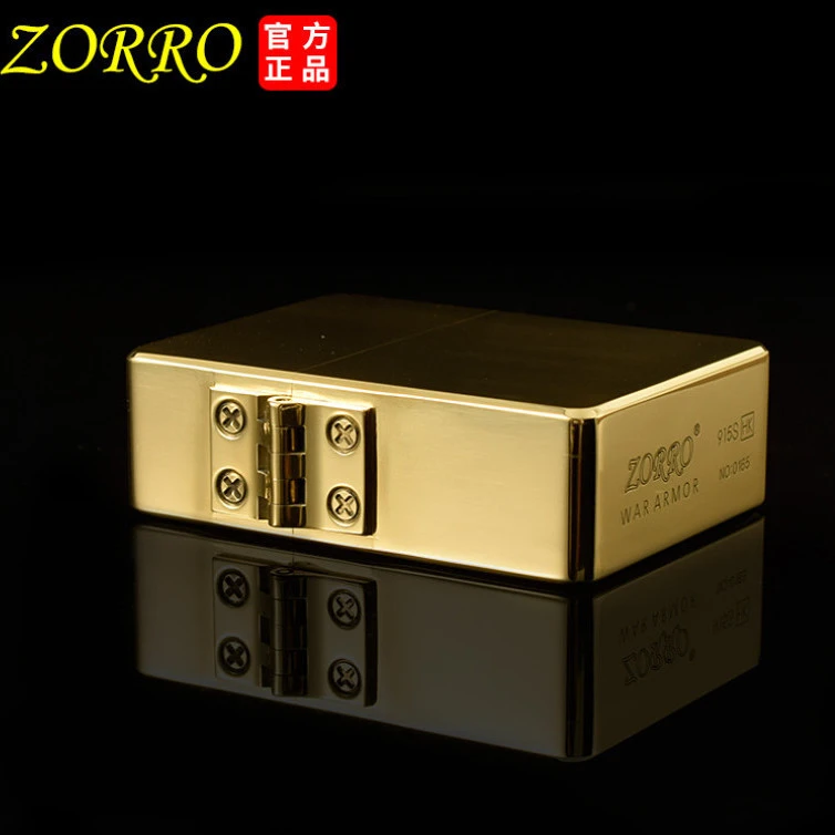 ZORRO佐罗915S战甲护盾煤油打火机黄铜精雕防水防风重盔甲机刻字
