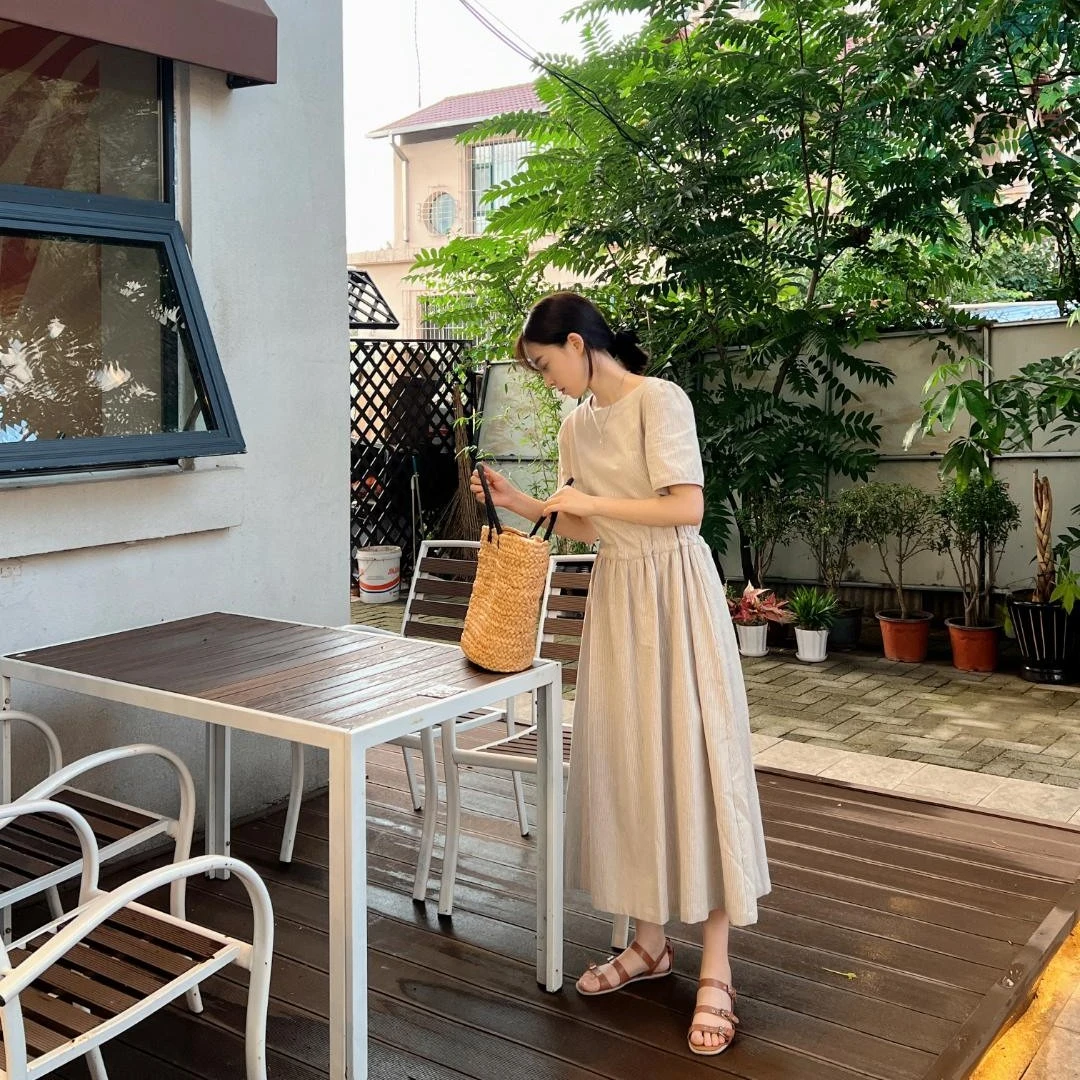 小栩泡菜款式条纹连衣裙（理性消费）