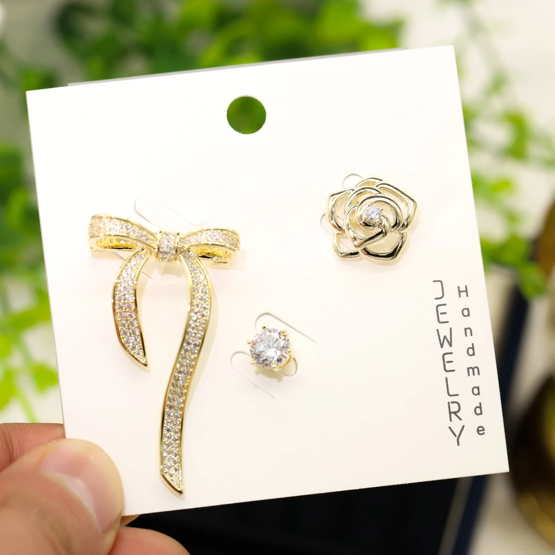 锌合金合成锆石胸针 xz1918小香风套装胸针也可做领针