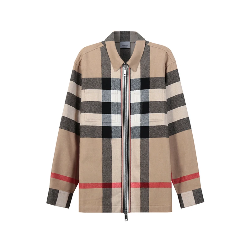 Burberry巴宝莉/博柏利 男款休闲拉链长袖衬衫外套 80501351