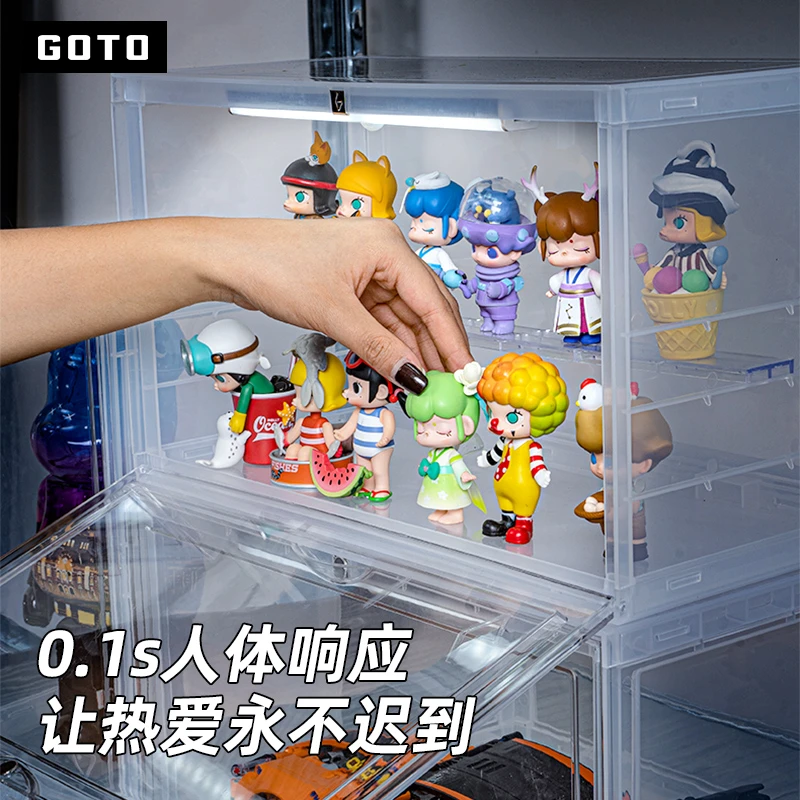 GOTO灯条LED人体感应灯光展示免安装手办鞋盒充电智能长条照明灯