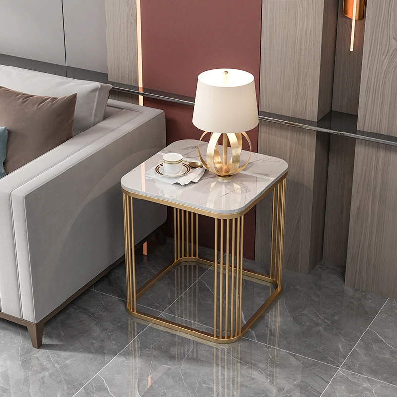 田园小栈北欧轻奢阳台岩板沙发边几边柜创意方形网红茶几方几家用