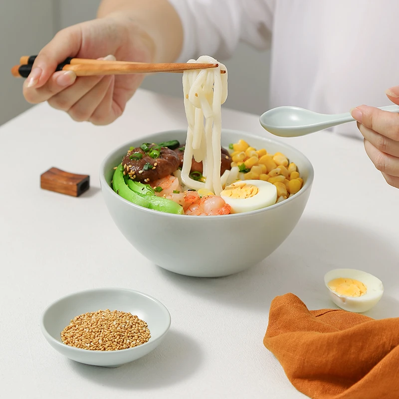 即物家用餐具饭碗陶瓷大号面碗沙拉碗创意汤碗早餐燕麦碗多功能