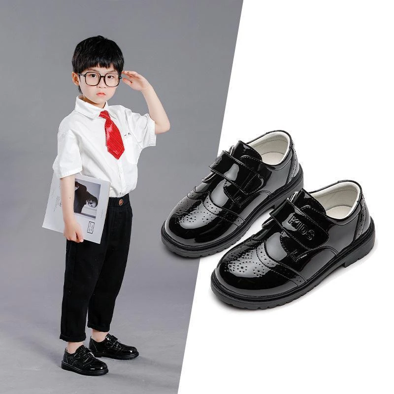 男童皮鞋2025春秋季新款时尚软底软面中大童休闲小学生校园表演鞋