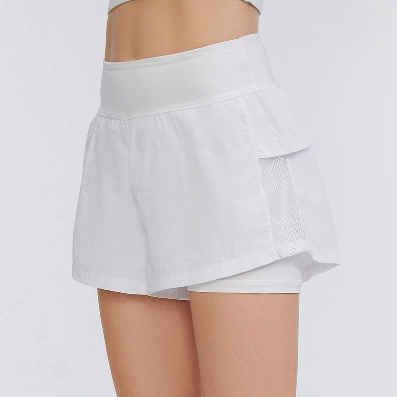 【奥吉塔专属】水沐伊朵假两件防走光休闲跑步运动松紧短裤女