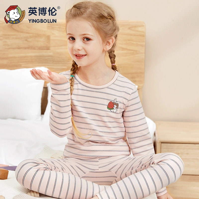【170克来卡棉】女童秋季薄款莱卡棉套装棉毛衫睡衣85130~~~