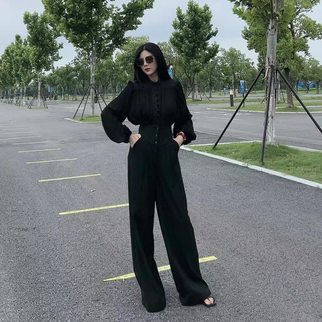 【高定面料】高腰直筒裤-0573