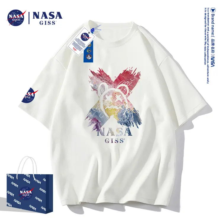NASA GISS联名款2022新款纯棉T恤男女同款新疆长绒棉8033-JG