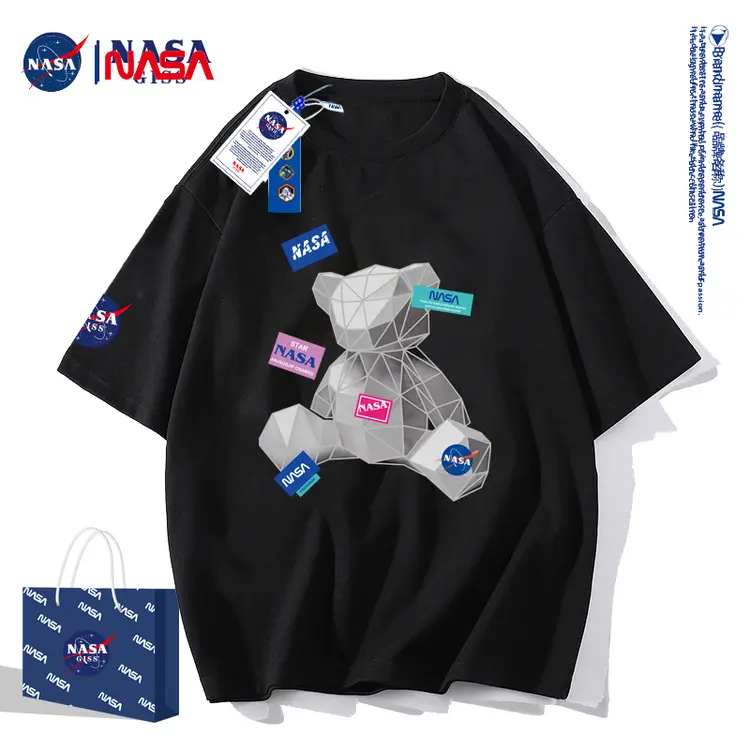 NASA NV联名款2022新款纯棉T恤几何熊NASA8082-XZ