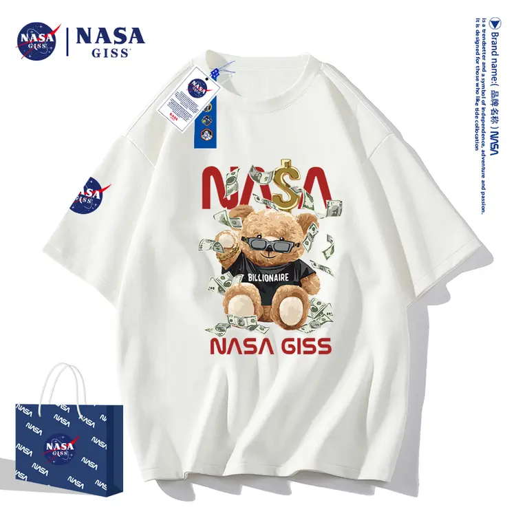 NASA NV联名款2022新款纯棉T恤暴富熊NASA8088-XZ