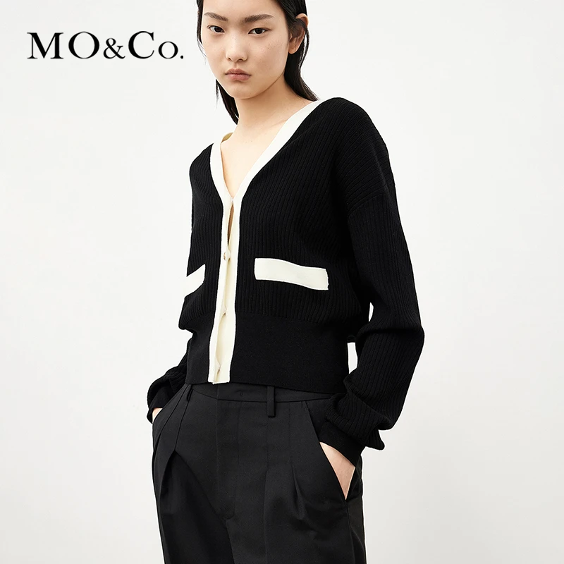MOCO金扣装饰短款时尚针织衫JK服MBB3CART04