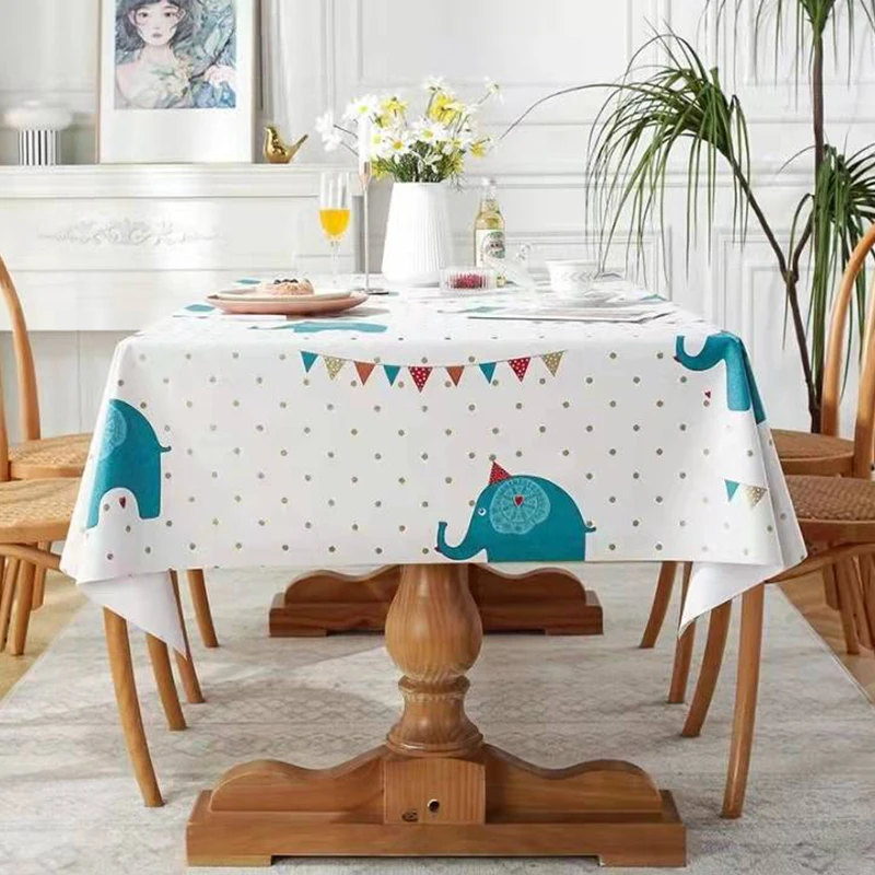 【餐桌 茶几】可爱象 简约北欧风 PVC防水防油长方形桌布新疆包邮