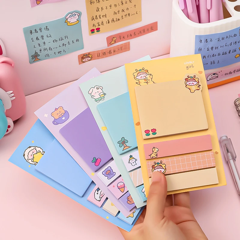 卡通索引便利贴 学生ins少女心标记留言索引贴办公分类记事N次贴