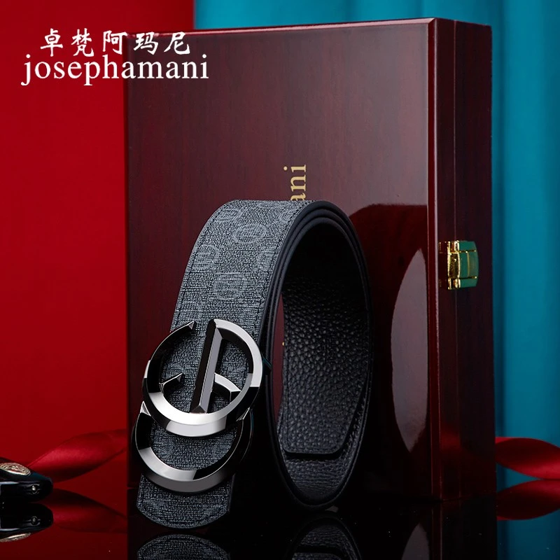 josephamani 真牛皮皮带男士  奢侈时尚双g潮潮流腰带 韩版裤腰带