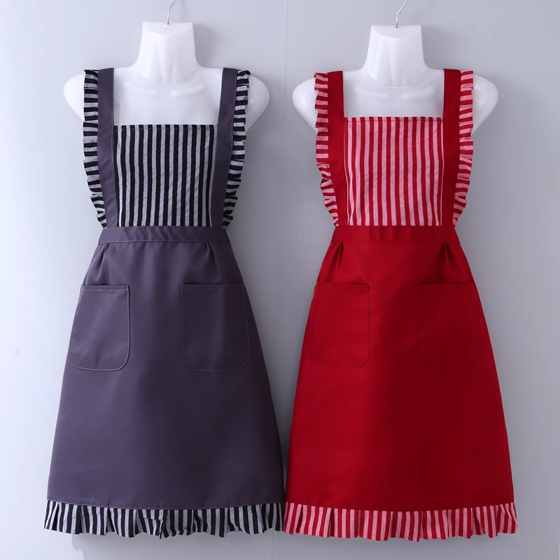 工装公主围裙时尚围腰工作服女罩衣厨房烘焙做饭防水防油防污背带
