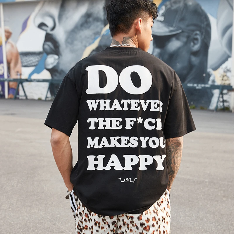 美式复古t恤男女重磅棉宽松运动短袖vintage字母印花半袖T恤夏