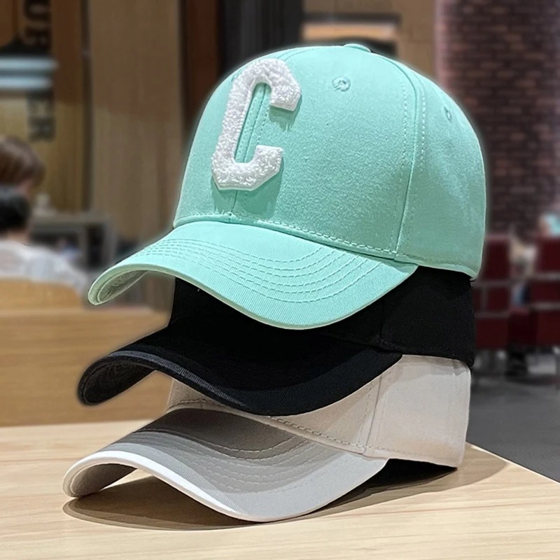 帽子女网红新款棒球帽春夏秋季时尚街拍遮阳帽C字母鸭舌帽潮牌ins