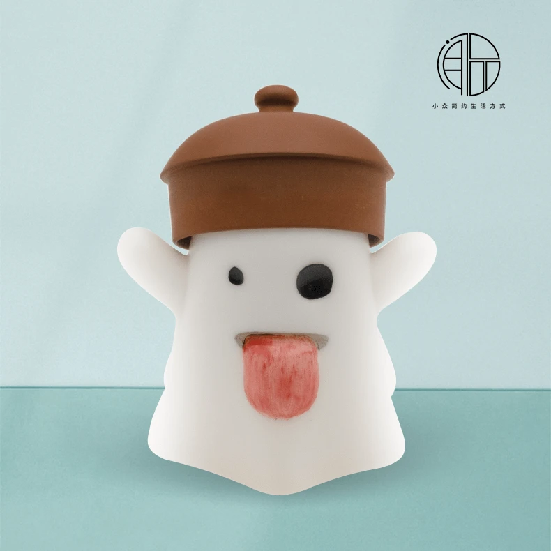闻品小精灵/家用茶宠盖置多功能陶瓷两用小型动物日常/羊脂玉瓷