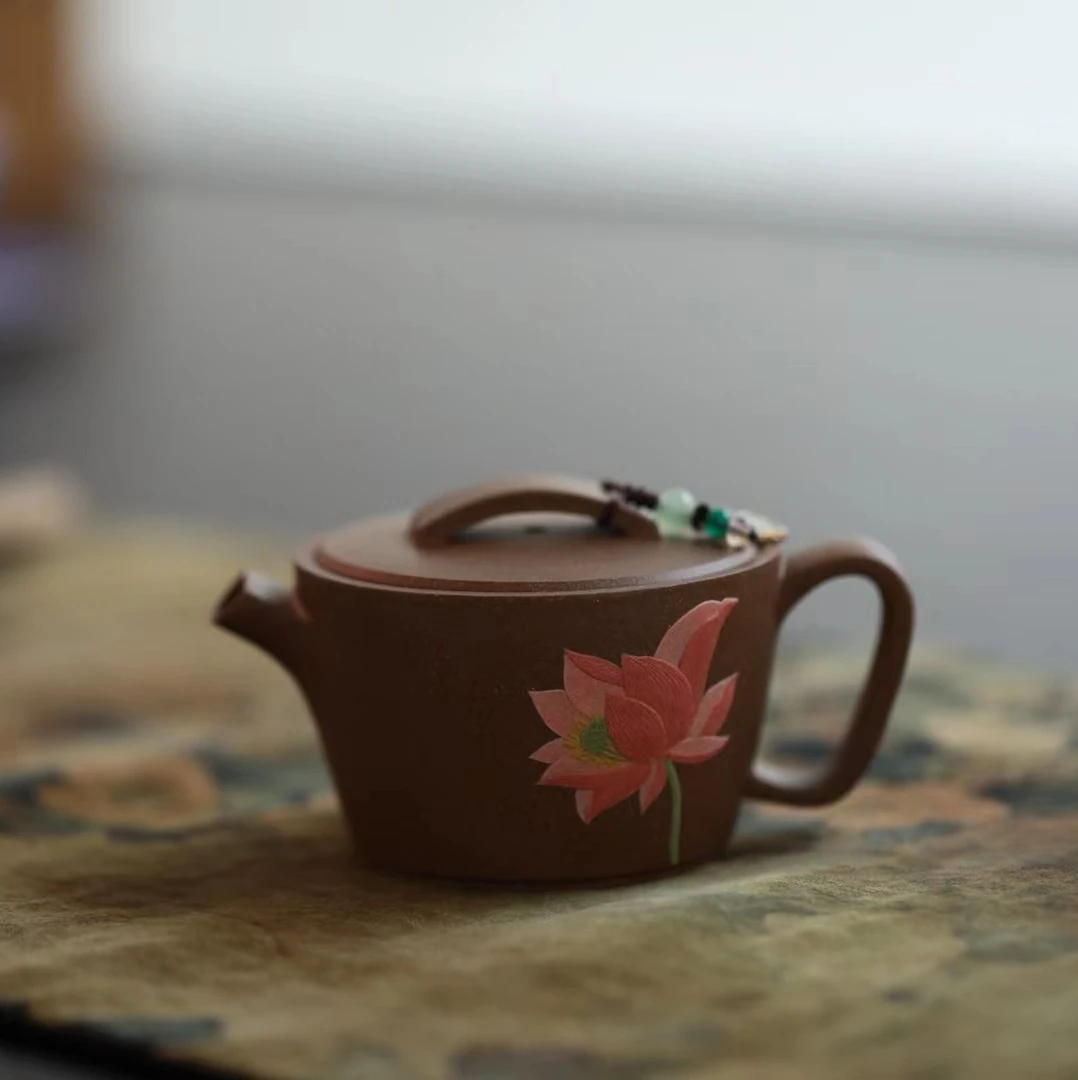 功夫茶器【出水芙蓉】原矿老段·100cc·内推球 宜兴紫砂壶 茶具