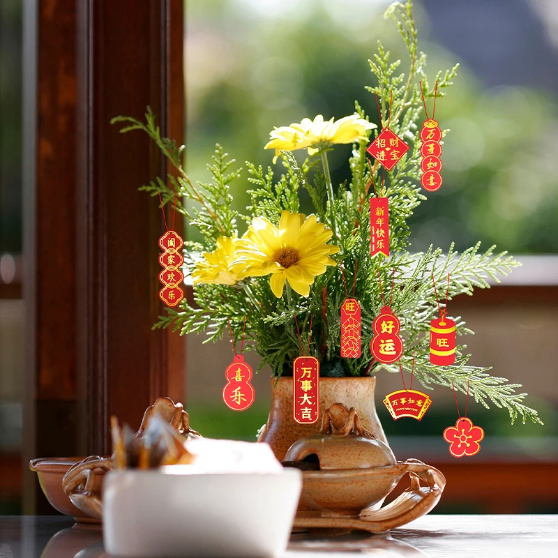 新年展示盆栽春节装饰挂件挂饰优质烫金图案精美工艺装饰品产品
