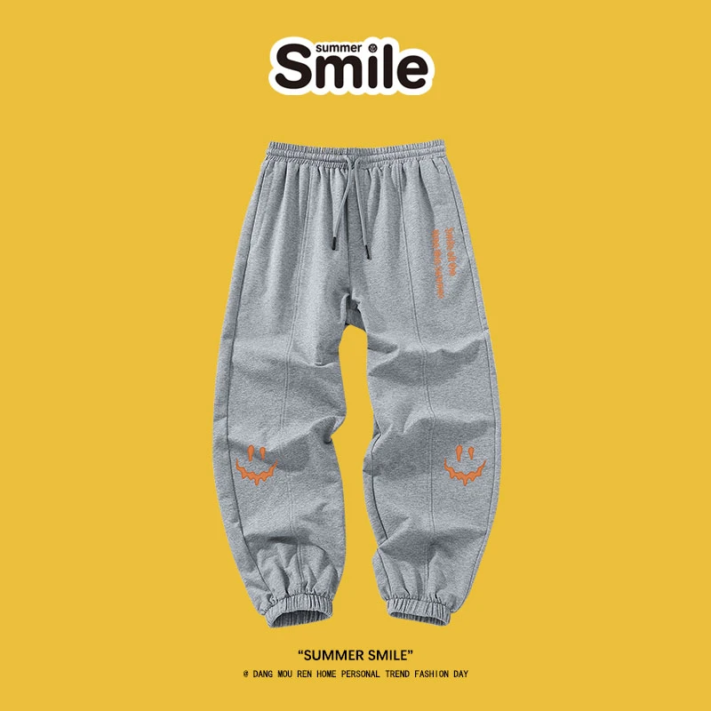 summer smile休闲裤男2022新款搞怪春秋夏季百搭宽松潮流帅气长裤