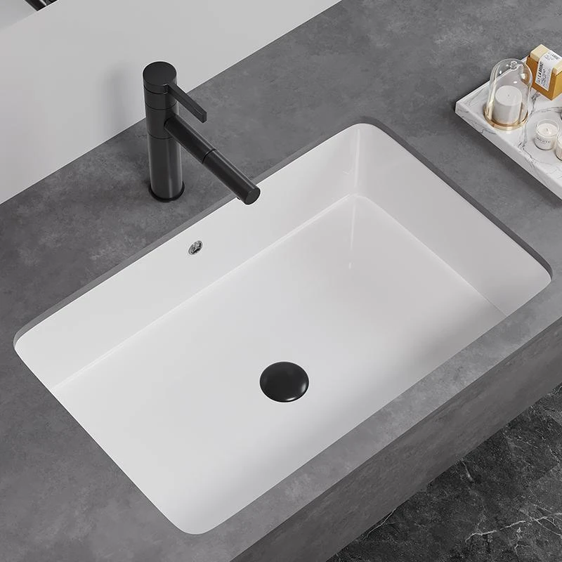 陶瓷台下盆洗手单盆嵌入式方形面盆阳台卫生间洗衣洗脸盆平底家用