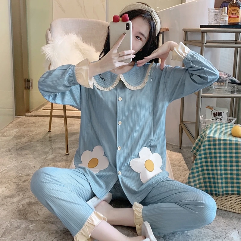 月子服春秋产后哺乳产妇秋冬季孕妇睡衣女12月份夏季薄款喂奶套装