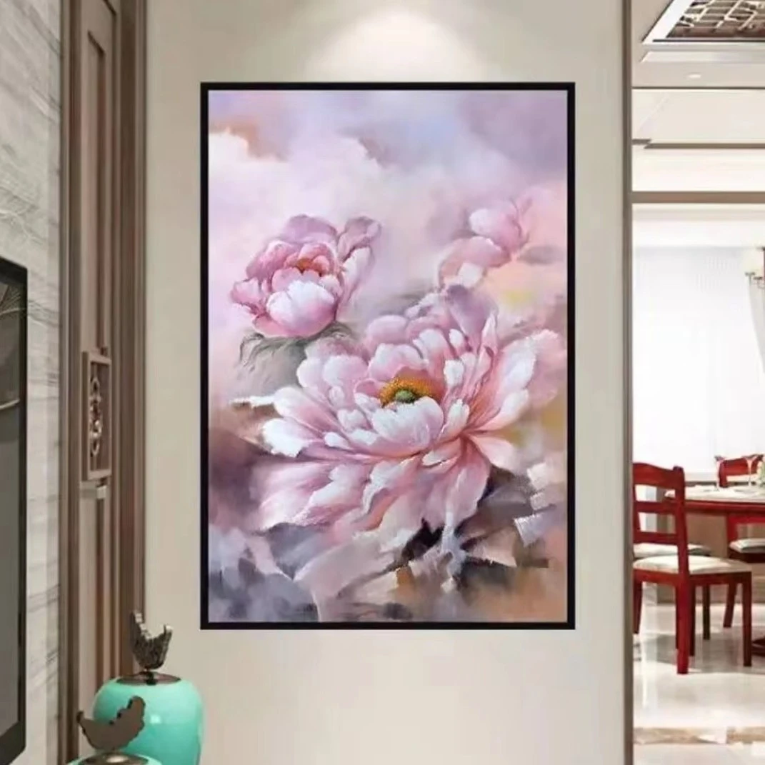 甜心Kes云雾牡丹十字绣大格满绣无勾边，尺寸65*85cm