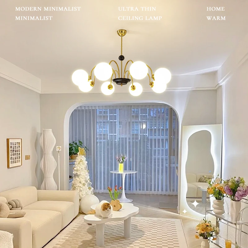 法式客厅吊灯中古vintage包豪斯餐厅卧室北欧侘寂风网红魔豆灯具