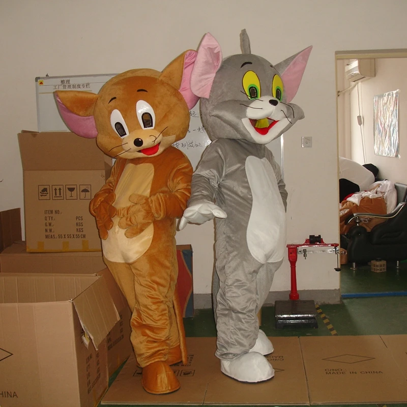 杰瑞鼠汤姆猫玩偶服人偶服装行走卡通cos头套道具演出服猫和老鼠