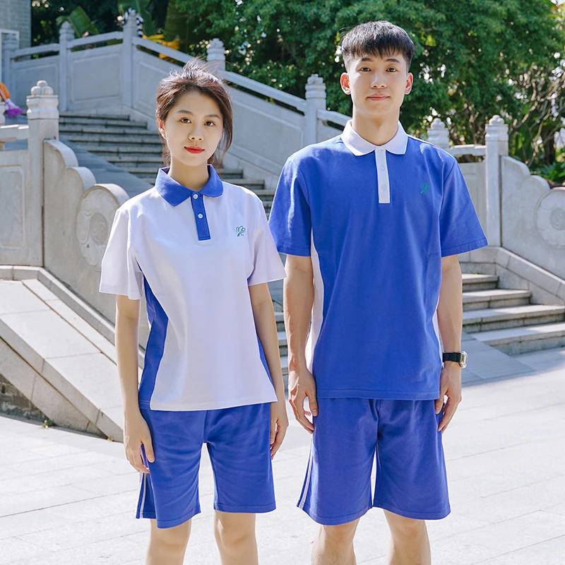 木偶奇遇记深圳中学生校服夏季速干透气短袖短裤男女生运动服套装