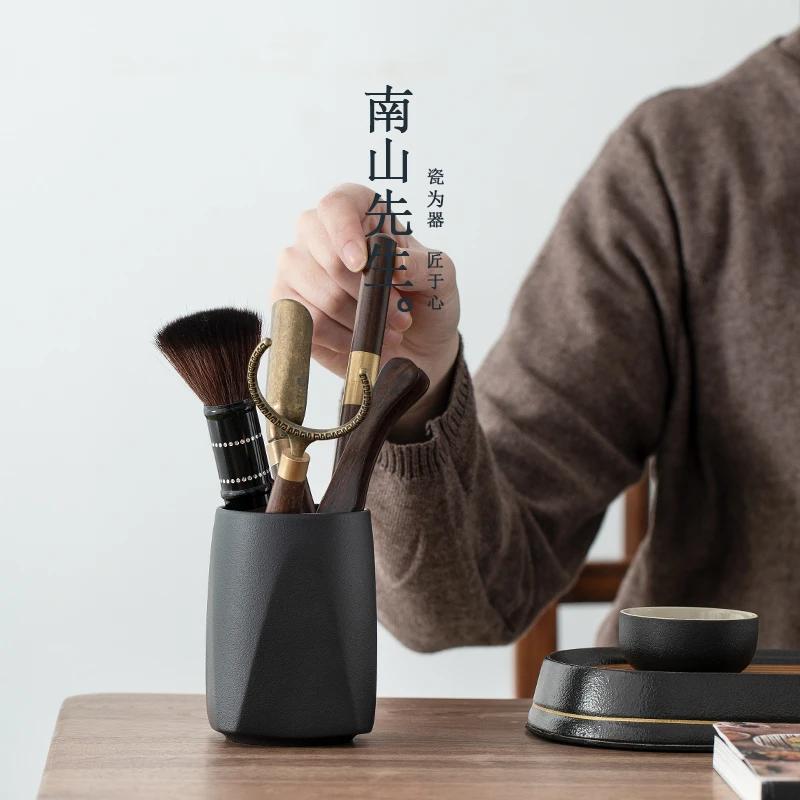 南山先生云墨功夫茶道六君子套装家用黑檀木茶拨茶夹茶勺茶具配件