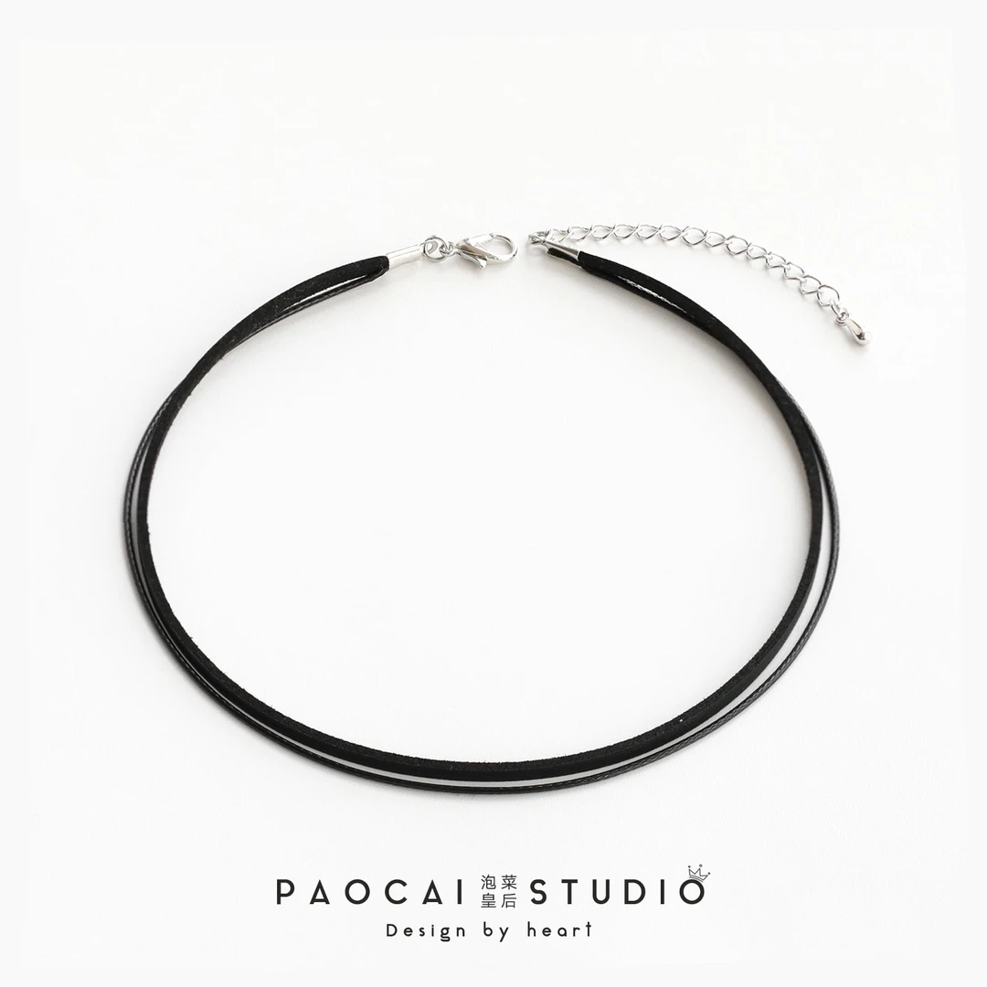 极简风细蜡线项链女锁骨链双层脖子饰品颈带原宿潮项圈颈链choker