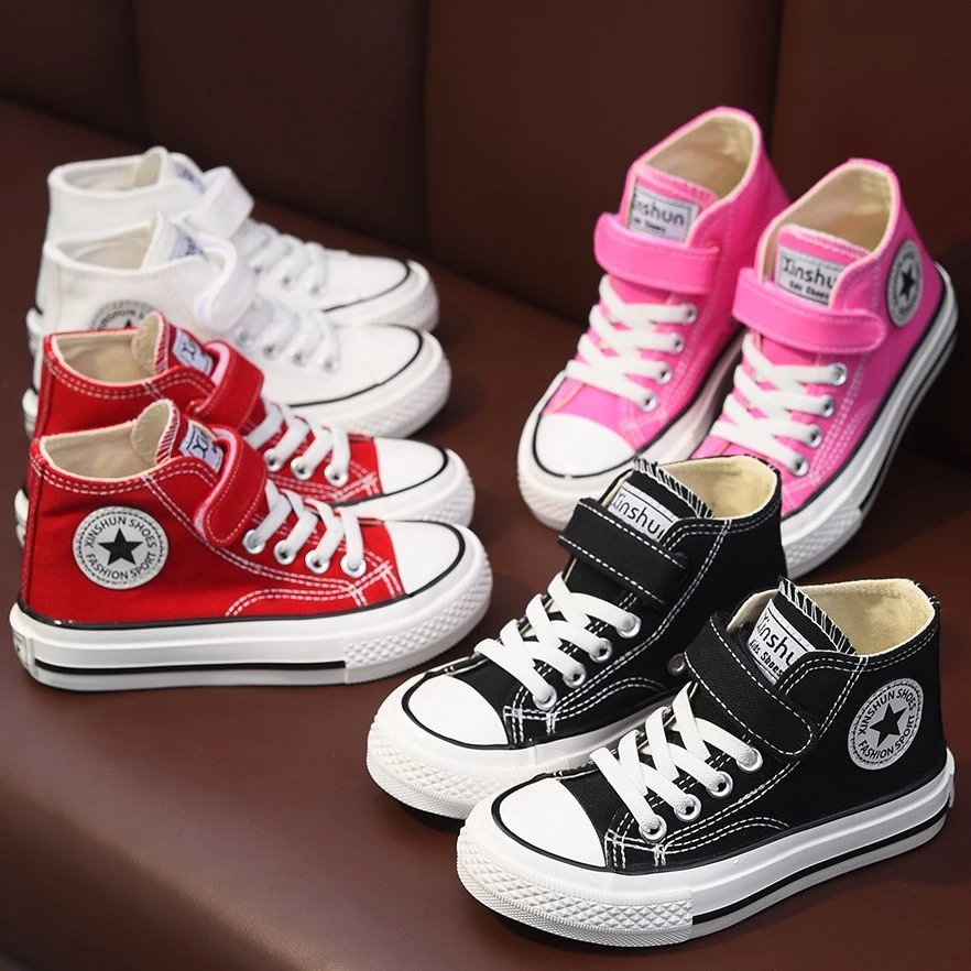 蜡比小星童鞋儿童高帮帆布鞋透气休闲鞋男童女童春秋板鞋2025秋季