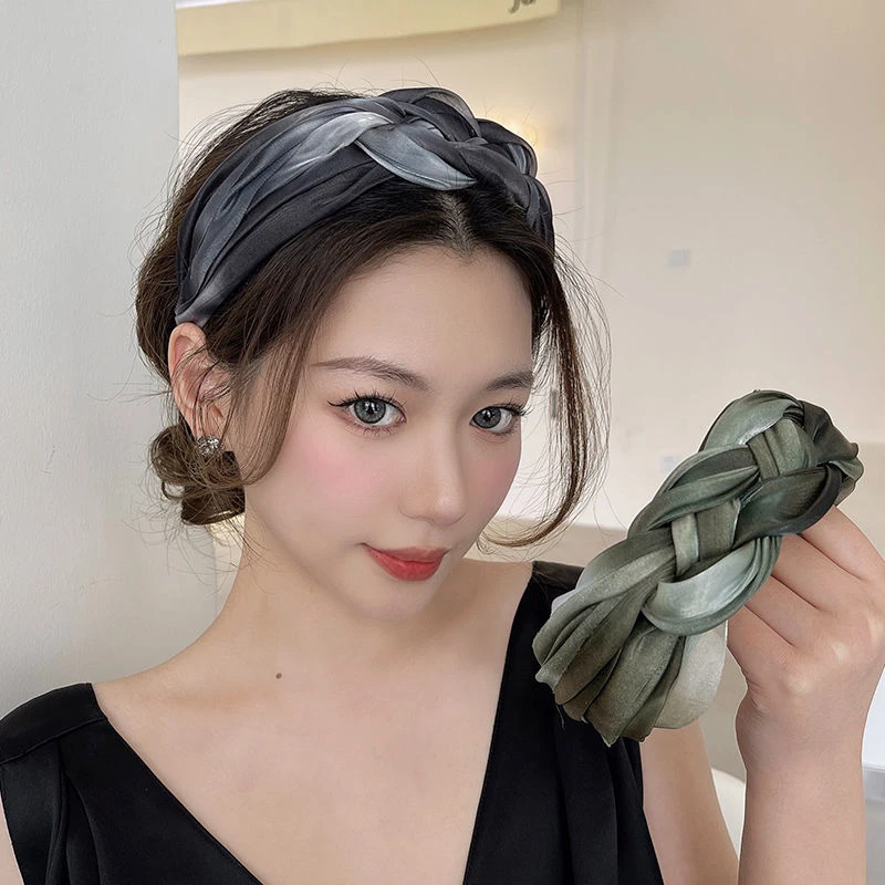 韩国细闪纱辫子发箍女款夏季百搭头饰高级感外出网红压发宽边头箍