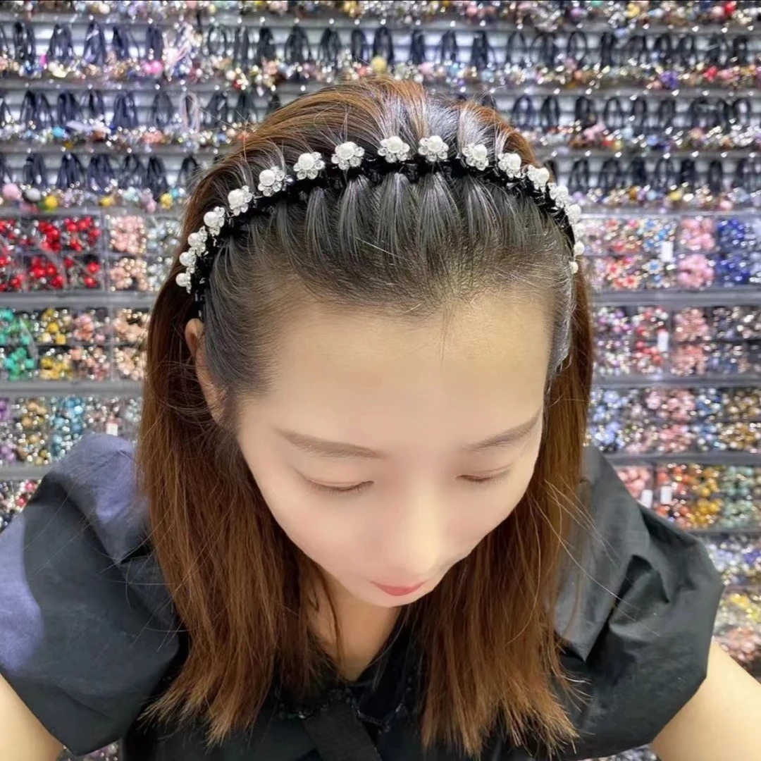 无金属亚克力发饰 鸿运当头碎发发箍波浪一推成型头饰女