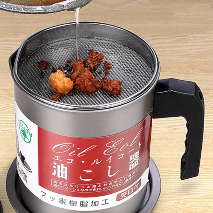 过滤油壶厨房日式家用油渣滤油神器不锈钢过滤网储油瓶隔油储油罐