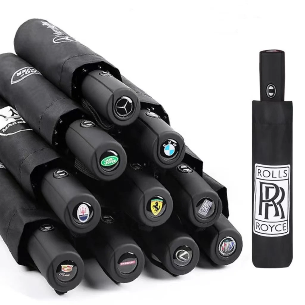 【23寸加大】高档汽车雨伞折叠全自动大号双人定制标车载专车专用