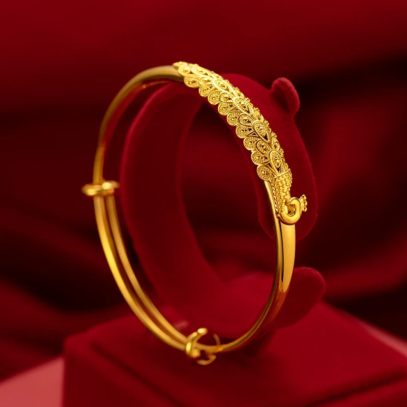 铜合金手镯 龙凤呈祥民族风好评如潮素款手链新款孔雀手镯