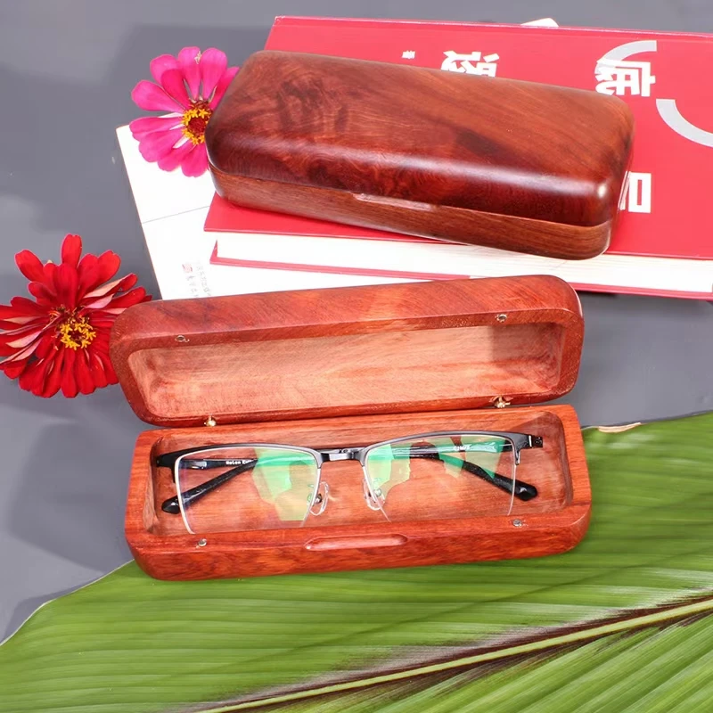 447 缅甸花梨盒子整木眼镜收纳盒单个