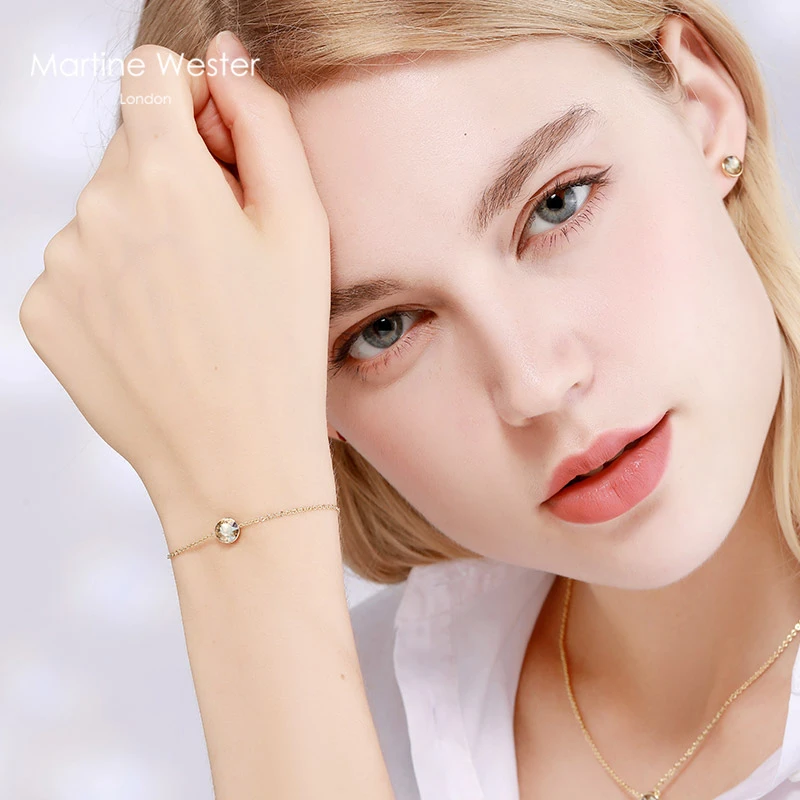 瑪汀薇思 铜合金仿水晶手链 玛汀经典简约圆形手链圆环饰品手饰