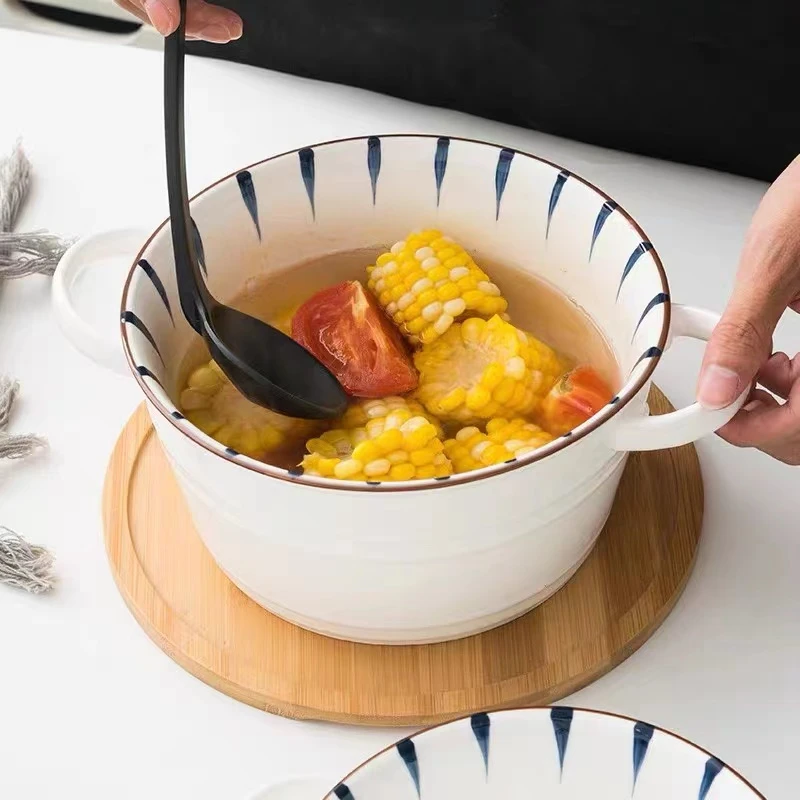 青韵双耳大汤碗陶瓷家用大号装汤碗面碗防烫ins风高颜值大碗