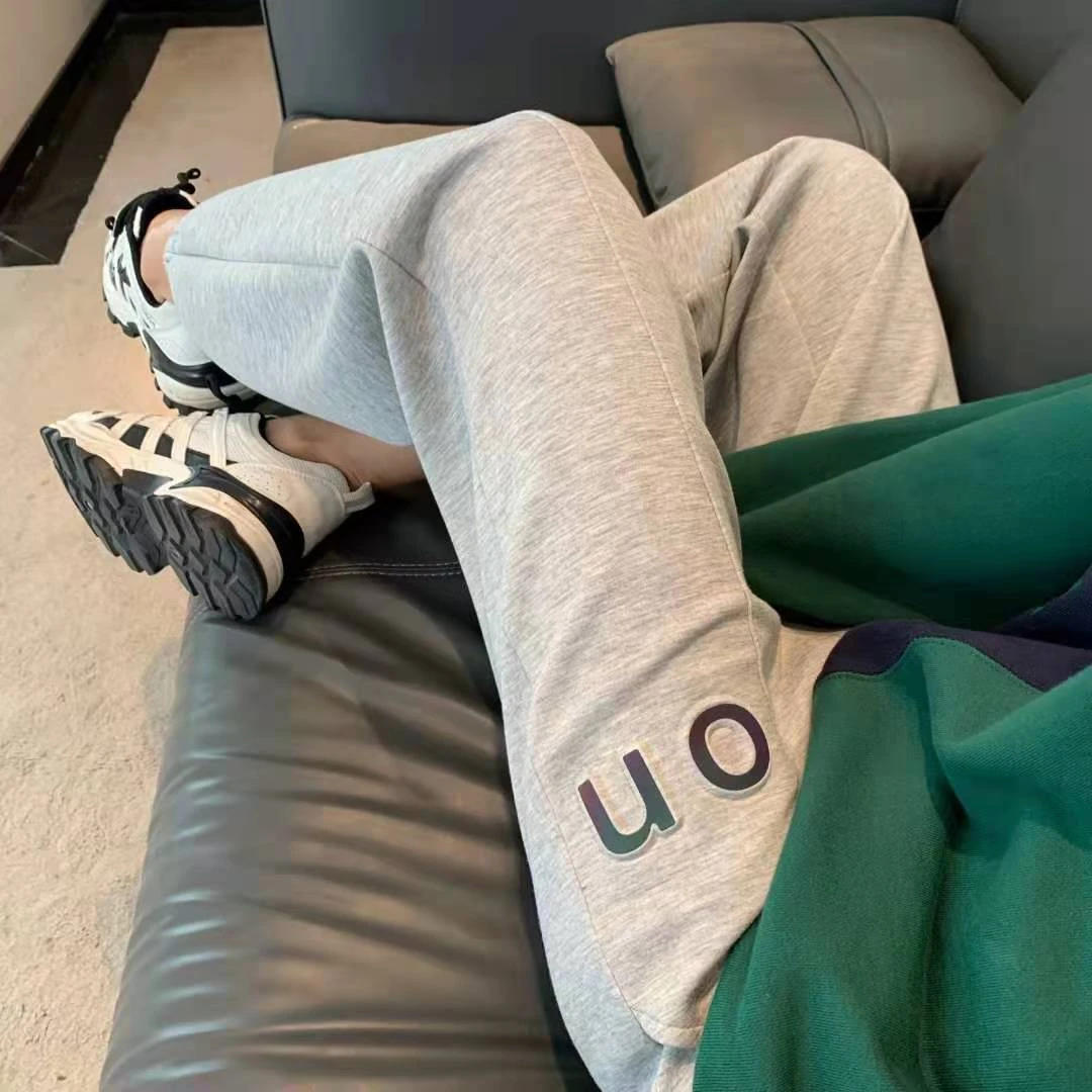 时尚休闲百搭on字母卫裤 宽松休闲太空棉运动裤显瘦潮流束脚裤子