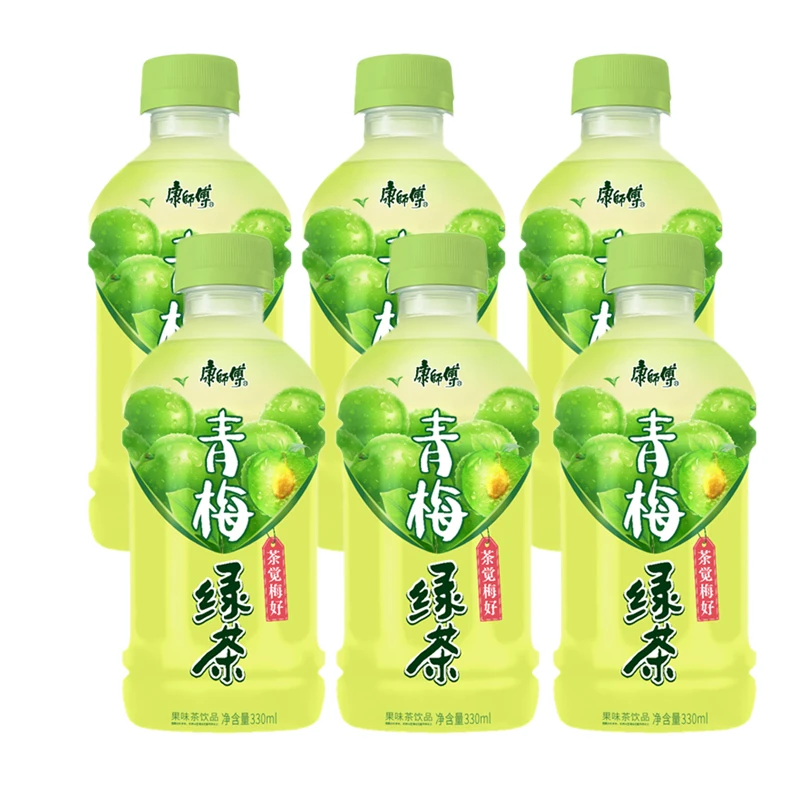 康师傅青梅绿茶330ml*2瓶清爽果香茶味常温果味茶香浓郁饮用青提