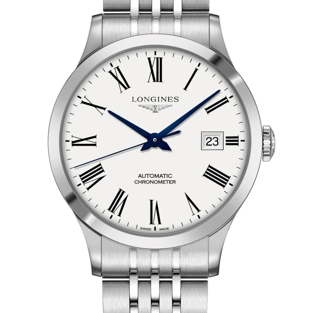 99新 Longines/浪琴 开创者820/38.5mm/公价18600/白盘罗马刻度