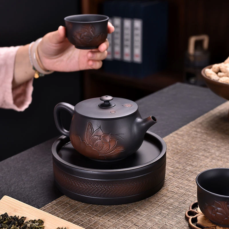 【凤鸣壶】鸟叫声真品花纹紫陶茶壶出水会有声音功夫茶具高档礼品