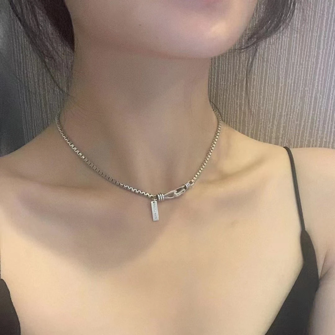 JOHANSILVERMAN 链子925银 o欧美风嘻哈百搭简约素链男女项链轻奢
