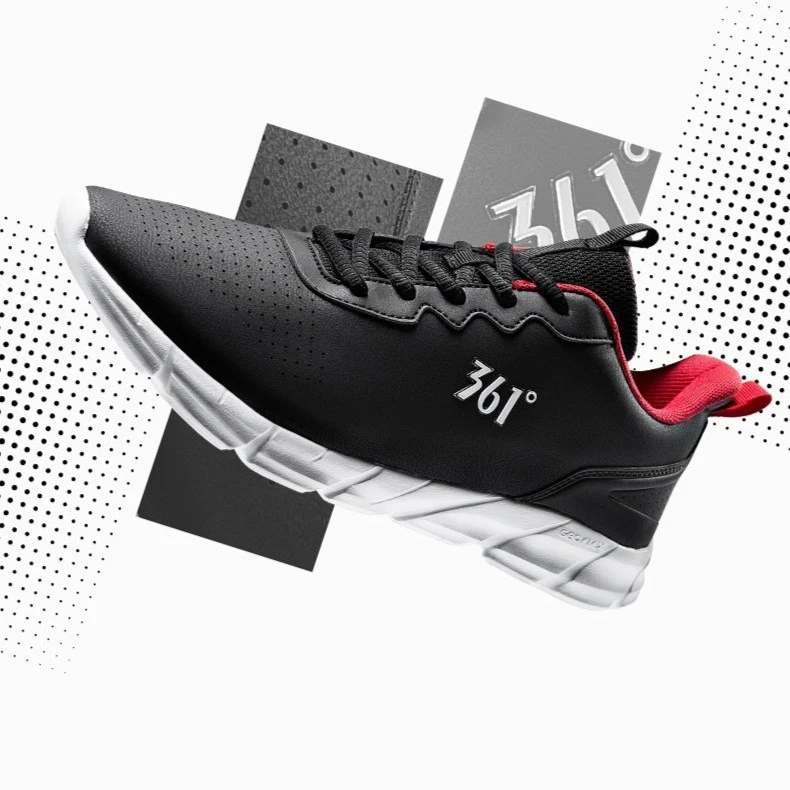 【361°】女子运动鞋皮面防泼水鞋轻便防滑休闲跑步鞋681832281