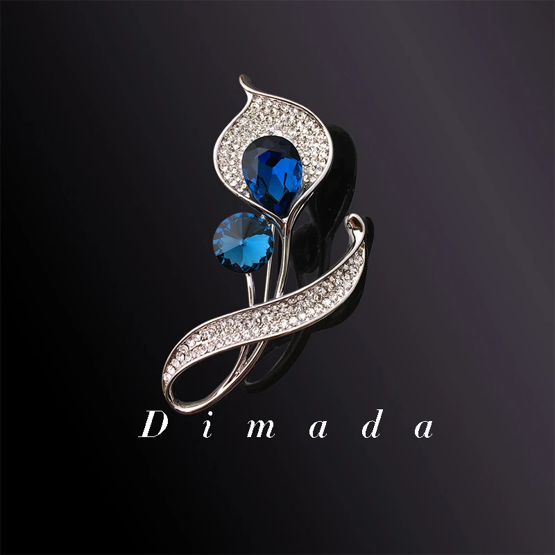 D.M.D/迪曼达 合金胸针 80蓝色郁金香胸花别针女高档气质网红直播
