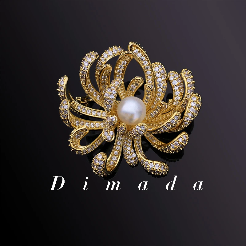 D.M.D/迪曼达 合金胸针 d106菊花胸针高档女奢华大气优雅胸花别针